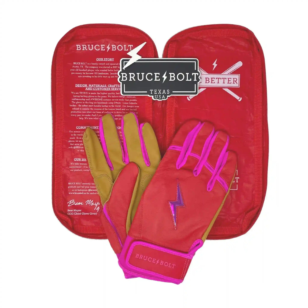 Harrison Bader Signature Series Short Cuff Batting Gloves - Pink