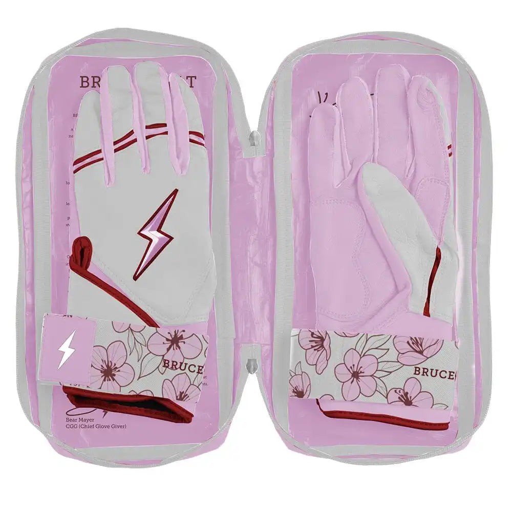 Lars Nootbaar Signature Series Long Cuff Batting Gloves - White/Pink