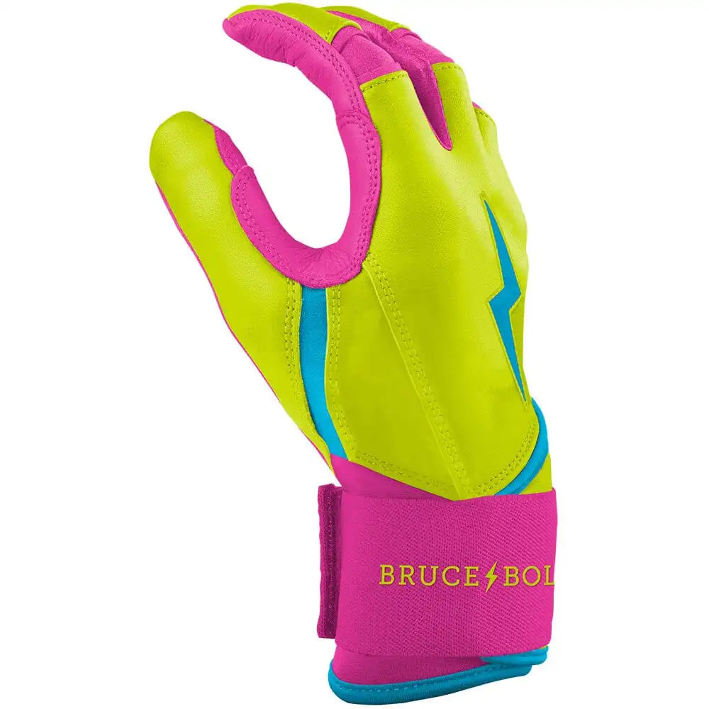 Bear Series Long Cuff Batting Gloves - Caribbean Yellow