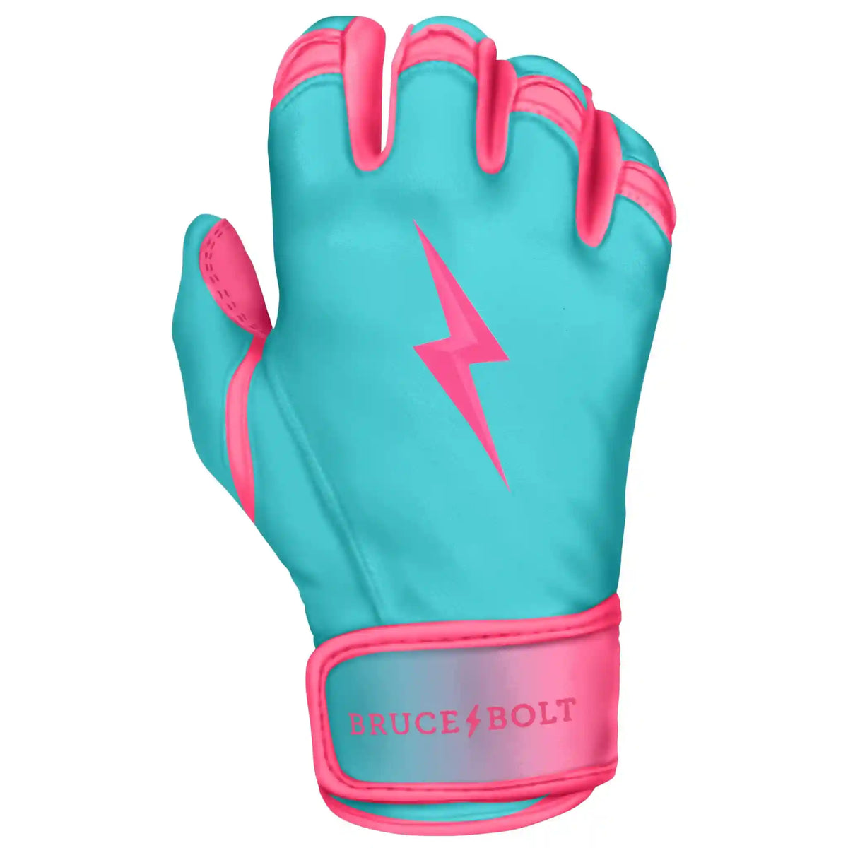 Personalized Max Clark Signature Series Short Cuff Batting Gloves - Pink/Teal