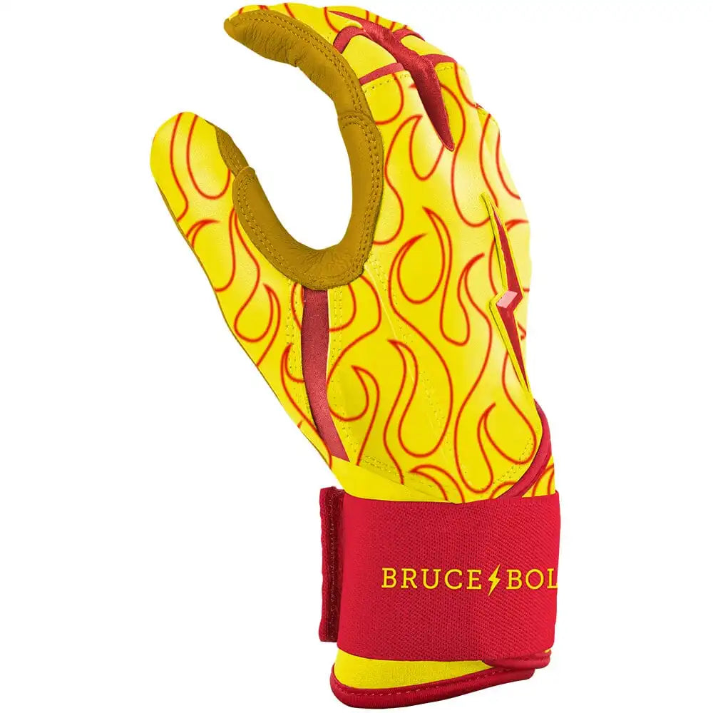 Harrison Bader Signature Series Long Cuff Batting Gloves - Flames