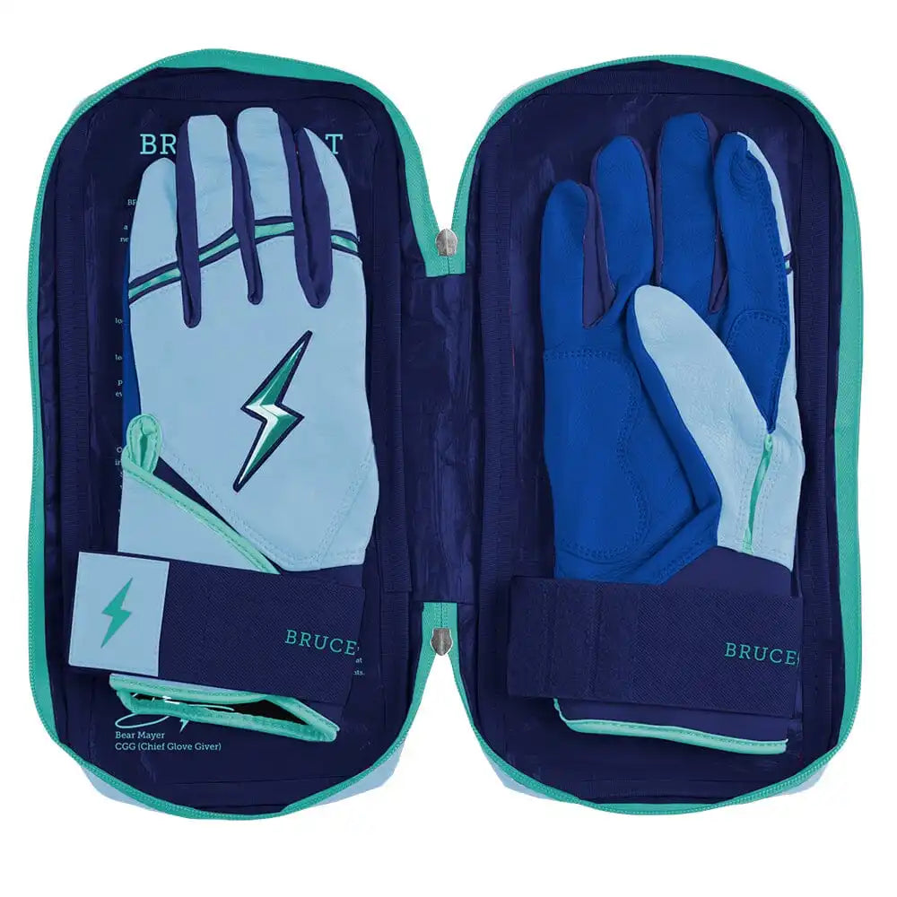 Bear Series Long Cuff Batting Gloves - Tidal Blue