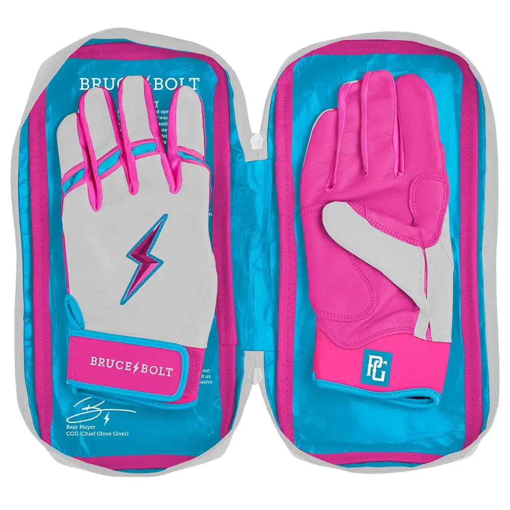 Perfect Game Collab Series Short Cuff Batting Gloves - Summer Swirl
