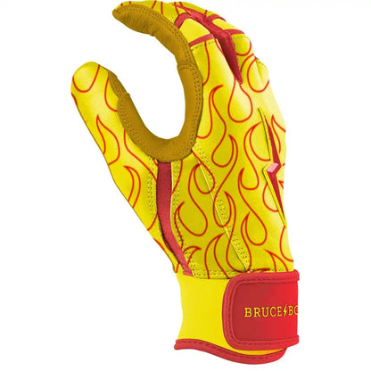 Harrison Bader Signature Series Short Cuff Batting Gloves - Flames