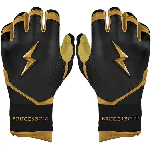 Gold Series Long Cuff Batting Gloves - Black/Gold