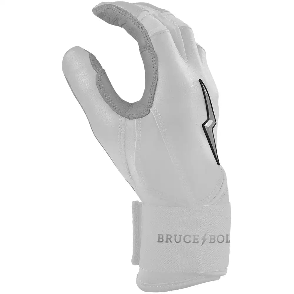 Chrome Series Long Cuff Batting Gloves - White