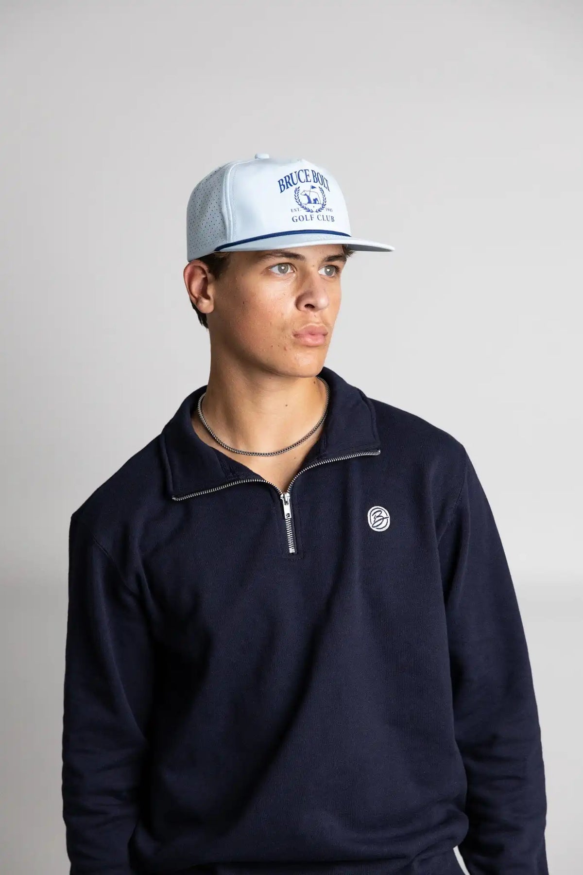 "BRUCE BOLT Golf Club" Rope Hat - Baby Blue
