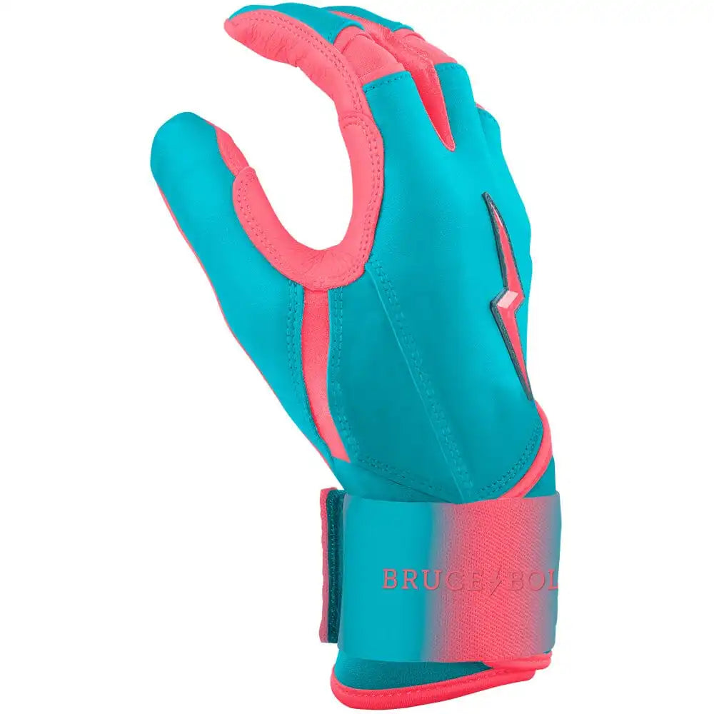 Max Clark Signature Series Long Cuff Batting Gloves - Pink/Teal