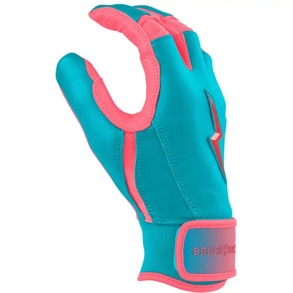 Max Clark Signature Series Short Cuff Batting Gloves - Pink/Teal