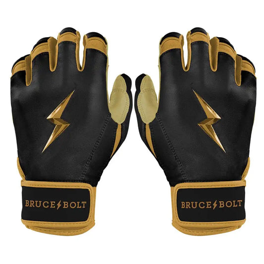 Gold Series Short Cuff Batting Gloves - Black/Gold