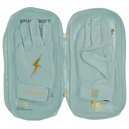 King of JUCO Creator Series Short Cuff Batting Gloves - Mint/Gold