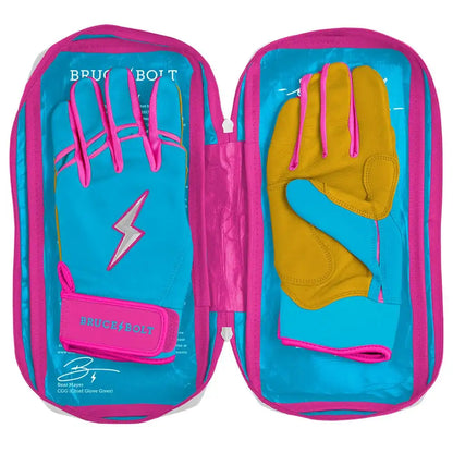 Harrison Bader Signature Series Short Cuff Batting Gloves - Blue/Pink