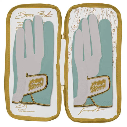 King of JUCO Creator Series Golf Gloves (On Left, 2-Pack) - Mint/Gold