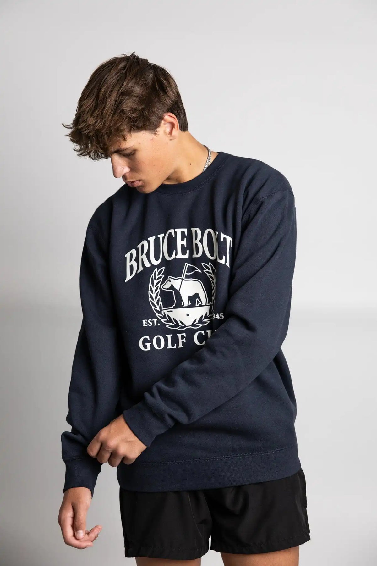 "BRUCE BOLT Golf Club" Crewneck - Navy