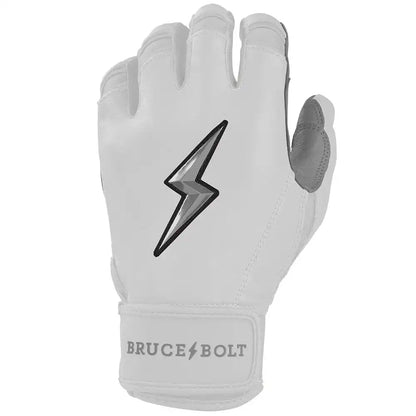 Personalized Chrome Series Short Cuff Batting Gloves - White