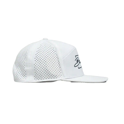 "BRUCE BOLT" Golf Performance Snapback Hat - White
