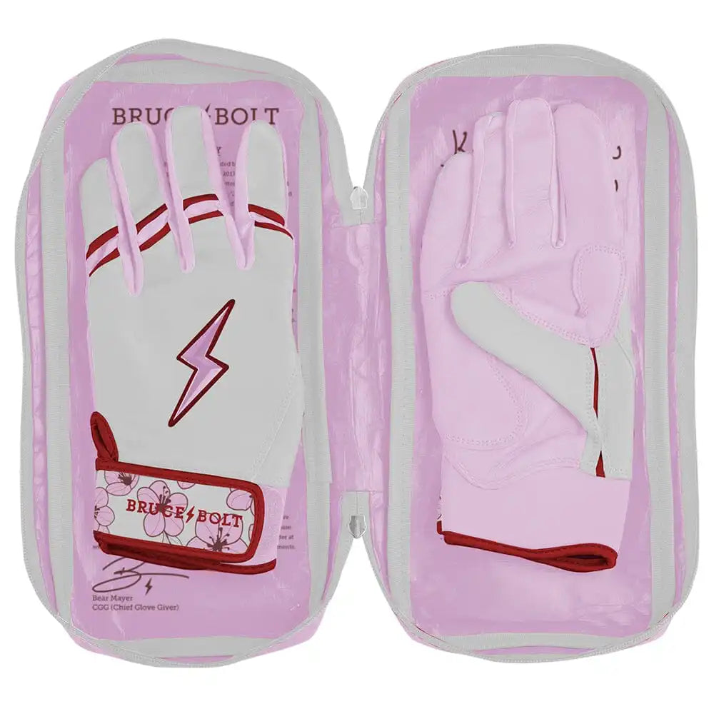 Lars Nootbaar Signature Series Short Cuff Batting Gloves - White/Pink