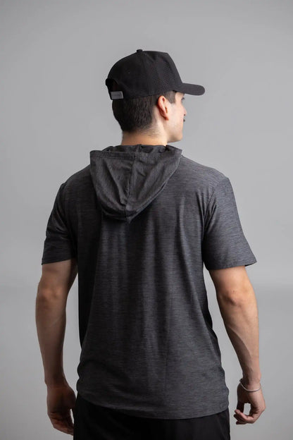 SuperSoft BOLT Short Sleeve Hoodie - Charcoal