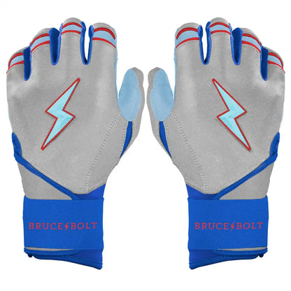James Outman Signature Series Long Cuff Batting Gloves - Metallic Silver