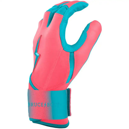 Max Clark Signature Series Long Cuff Batting Gloves - Pink/Teal
