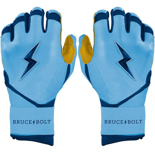 Personalized Bear Series Long Cuff Batting Gloves - Carolina Blue