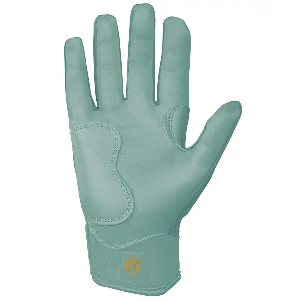 King of JUCO Creator Series Short Cuff Batting Gloves - Mint/Gold