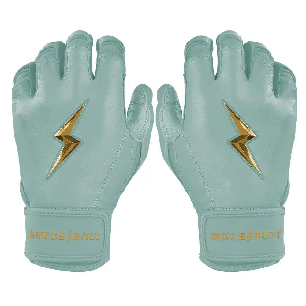 King of JUCO Creator Series Short Cuff Batting Gloves - Mint/Gold