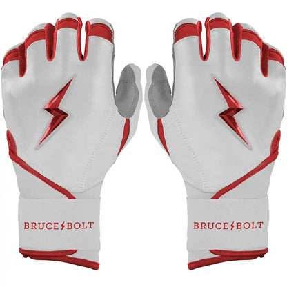 Chrome Series Long Cuff Batting Gloves - Red