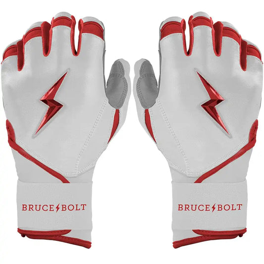 Chrome Series Long Cuff Batting Gloves - Red