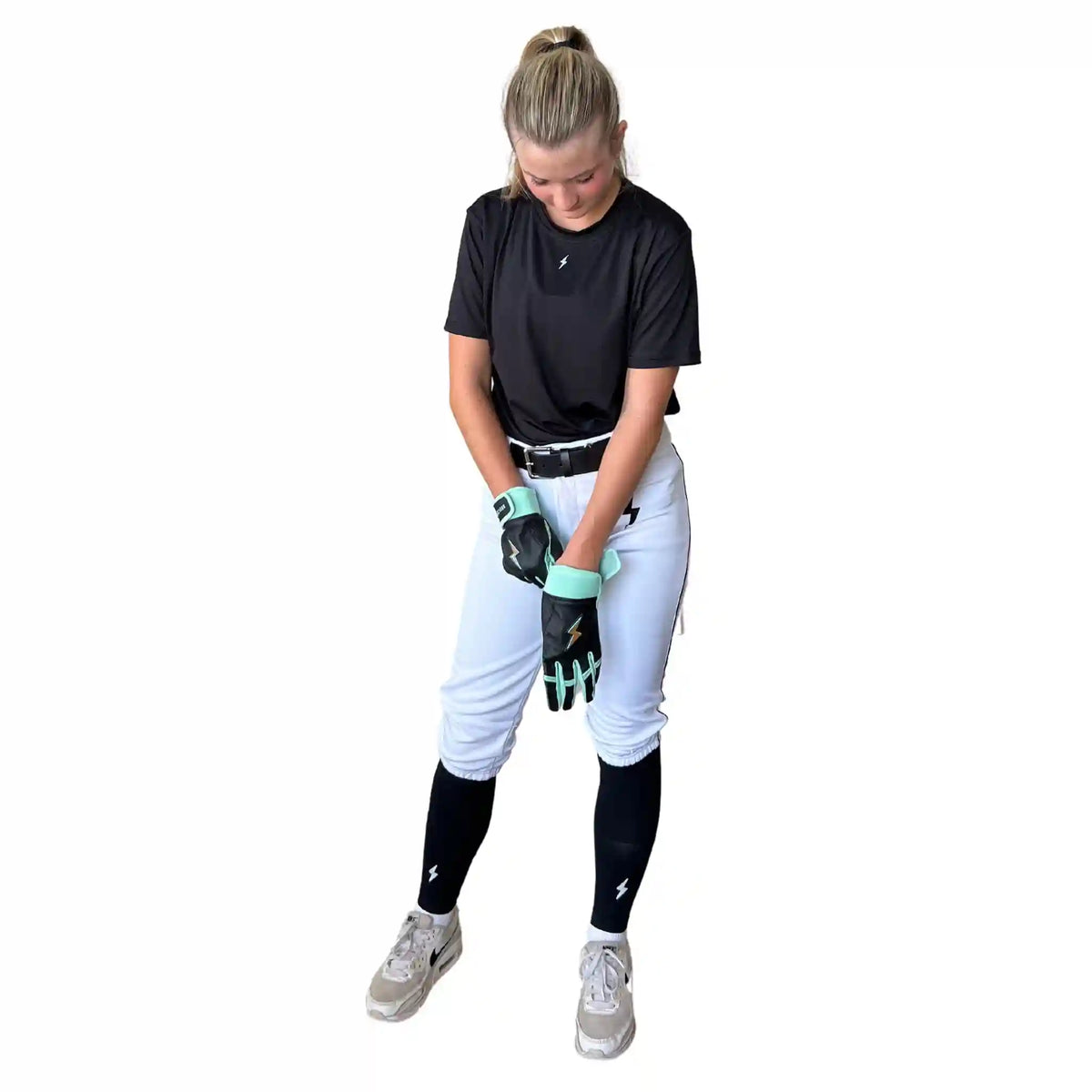Premium Pro Softball Knicker Pant w/ Piping - White/Black