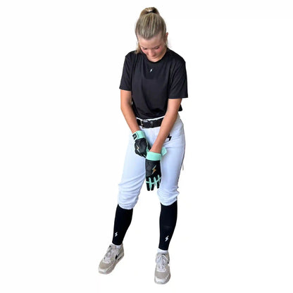 Premium Pro Softball Knicker Pant w/ Piping - White/Black