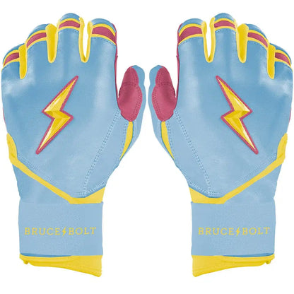 Coach RAC Creator Series Long Cuff Batting Gloves - Baby Blue/Yellow