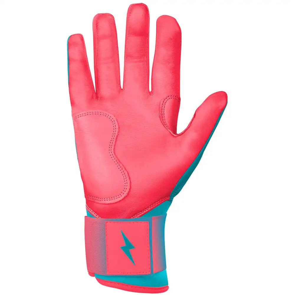 Max Clark Signature Series Long Cuff Batting Gloves - Pink/Teal