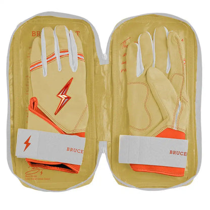 Max Clark Signature Series Long Cuff Batting Gloves - Clark Ivory