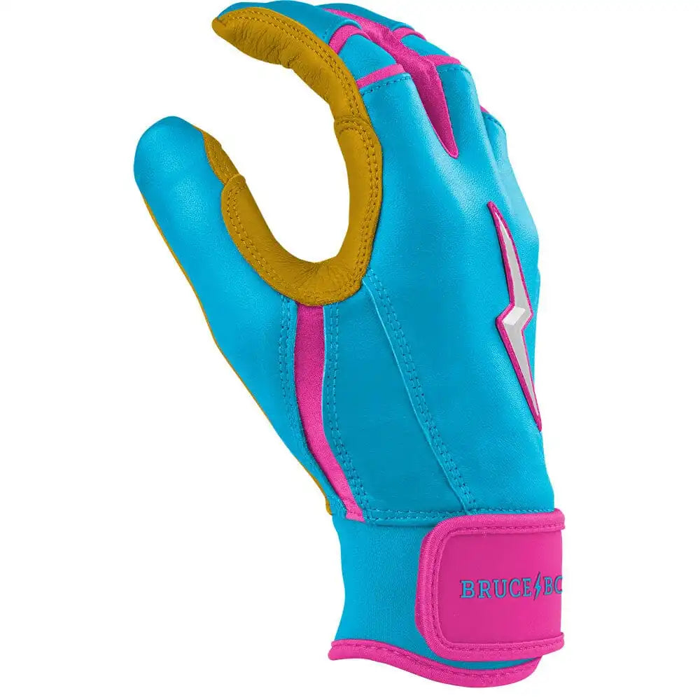 Harrison Bader Signature Series Short Cuff Batting Gloves - Blue/Pink