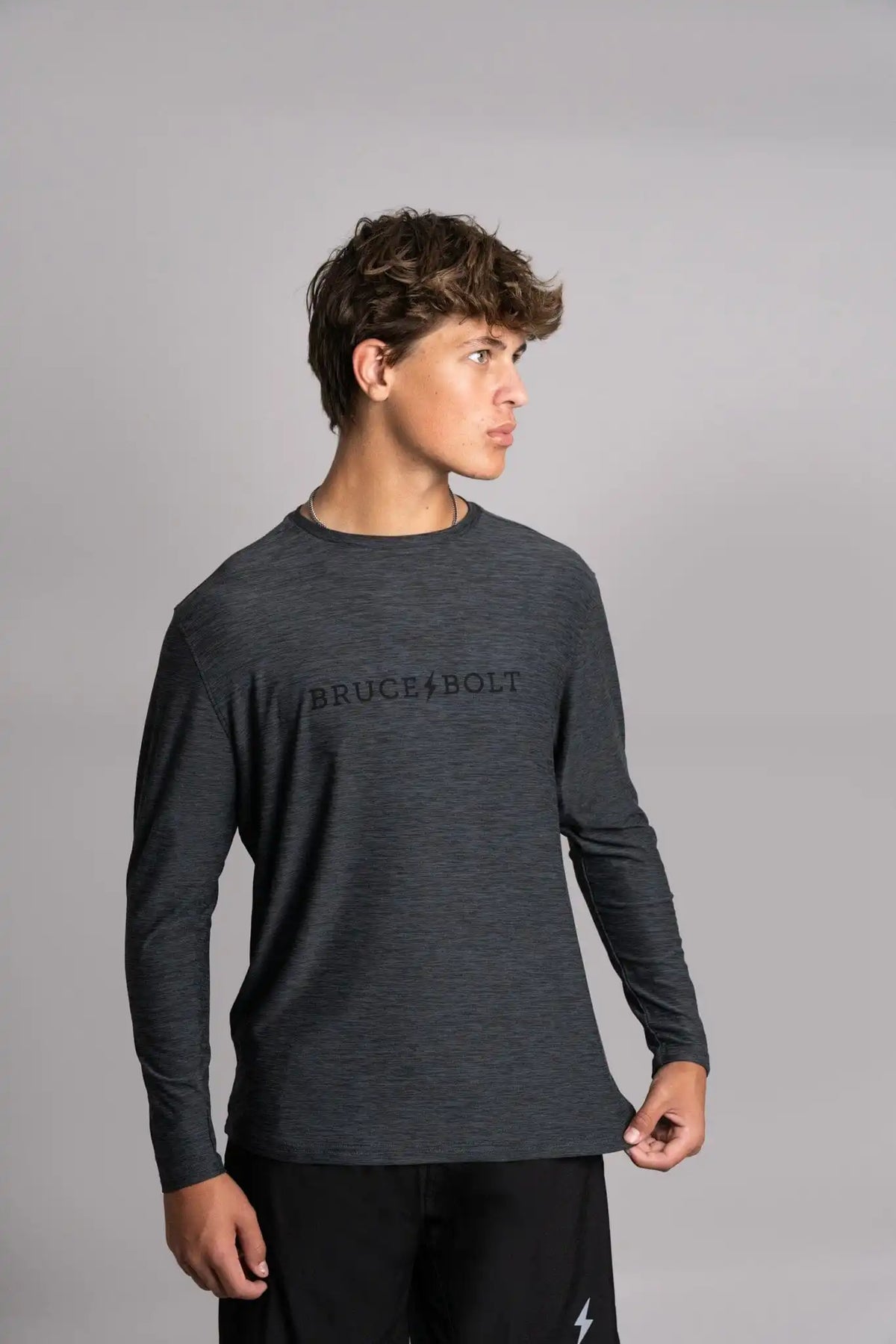 SuperSoft "BRUCE BOLT" Long Sleeve Shirt - Charcoal