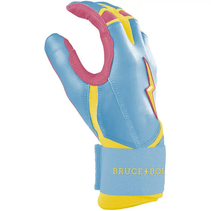 Coach RAC Creator Series Long Cuff Batting Gloves - Baby Blue/Yellow