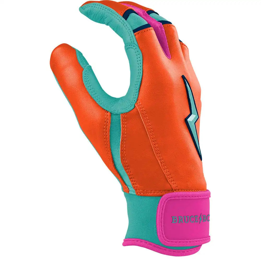Fernando Tatis Jr. Signature Series Short Cuff Batting Gloves - Aqua/Orange