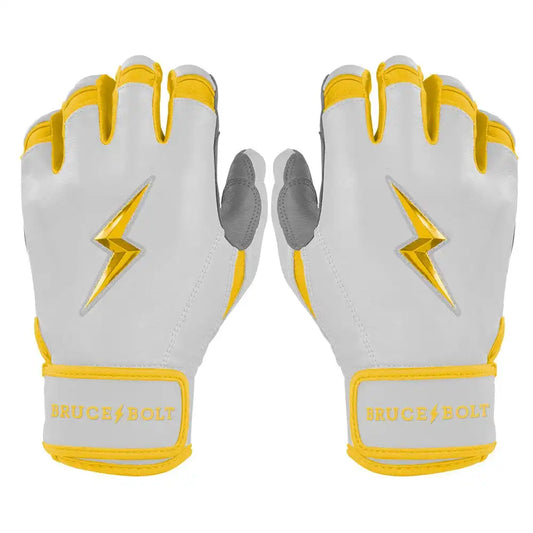 Chrome Series Short Cuff Batting Gloves - Yellow