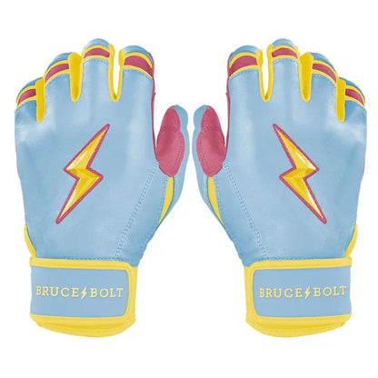 Coach RAC Creator Series Short Cuff Batting Gloves - Baby Blue/Yellow