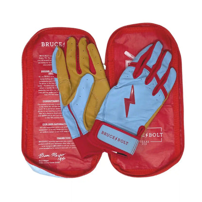 Harrison Bader Signature Series Short Cuff Batting Gloves - Baby Blue