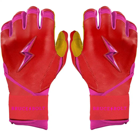 Harrison Bader Signature Series Long Cuff Batting Gloves - Pink