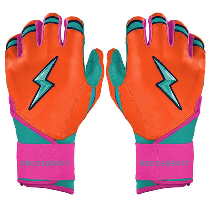 Fernando Tatis Jr. Signature Series Long Cuff Batting Gloves - Aqua/Orange