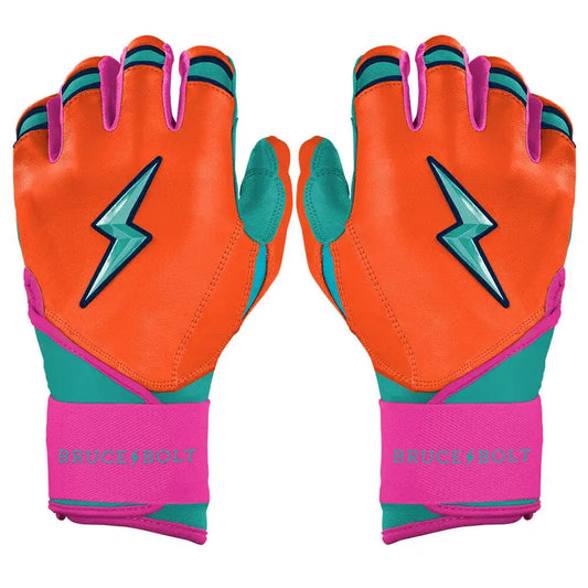 Fernando Tatis Jr. Signature Series Long Cuff Batting Gloves - Aqua/Orange