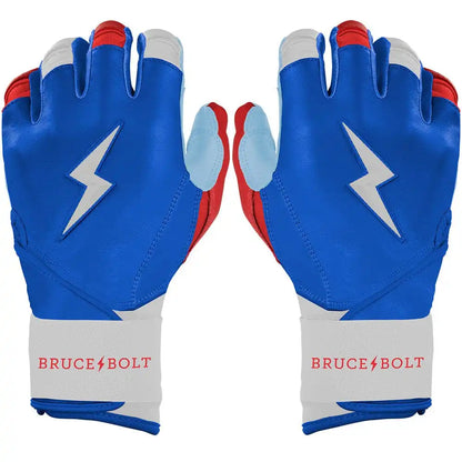 Bear Series Long Cuff Batting Gloves - Red, White & Blue