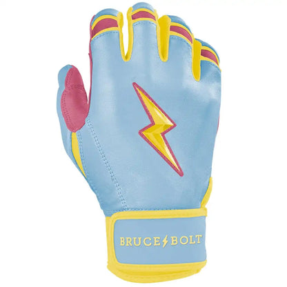 Coach RAC Creator Series Short Cuff Batting Gloves - Baby Blue/Yellow
