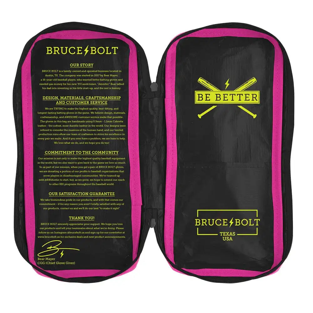 Bear Series Long Cuff Batting Gloves - Pink Lightning