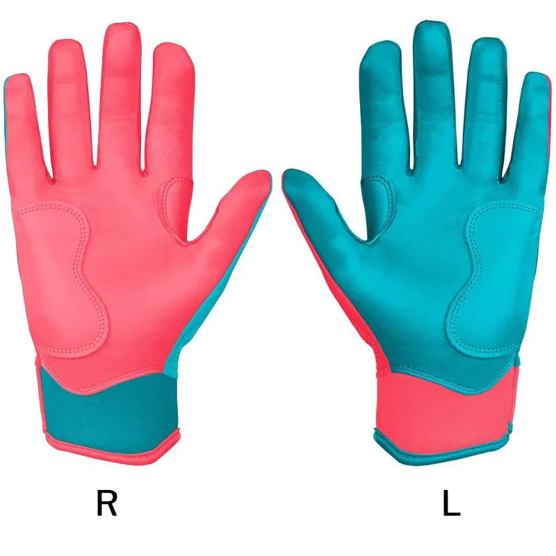 Personalized Max Clark Signature Series Short Cuff Batting Gloves - Pink/Teal