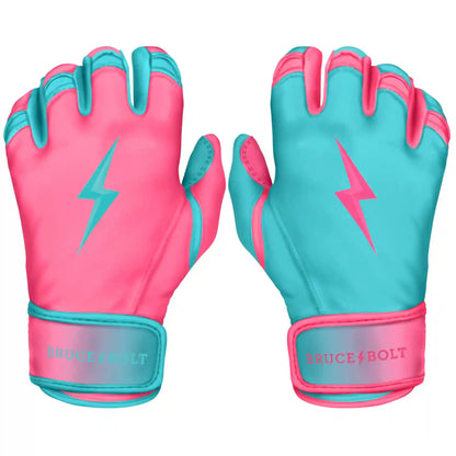 Personalized Max Clark Signature Series Short Cuff Batting Gloves - Pink/Teal