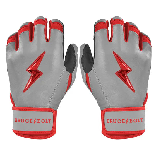 Grey Series Short Cuff Batting Gloves - Red